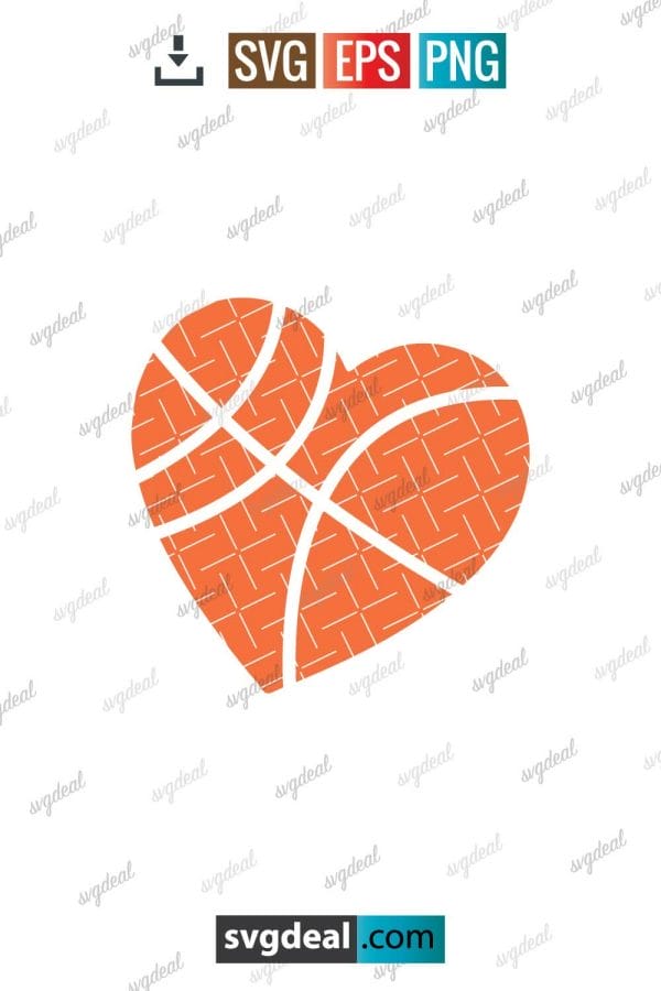 Basketball Heart Svg