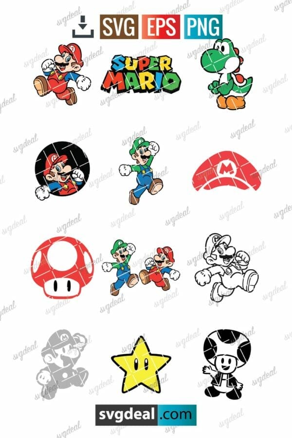 Super Mario SVG Bundle