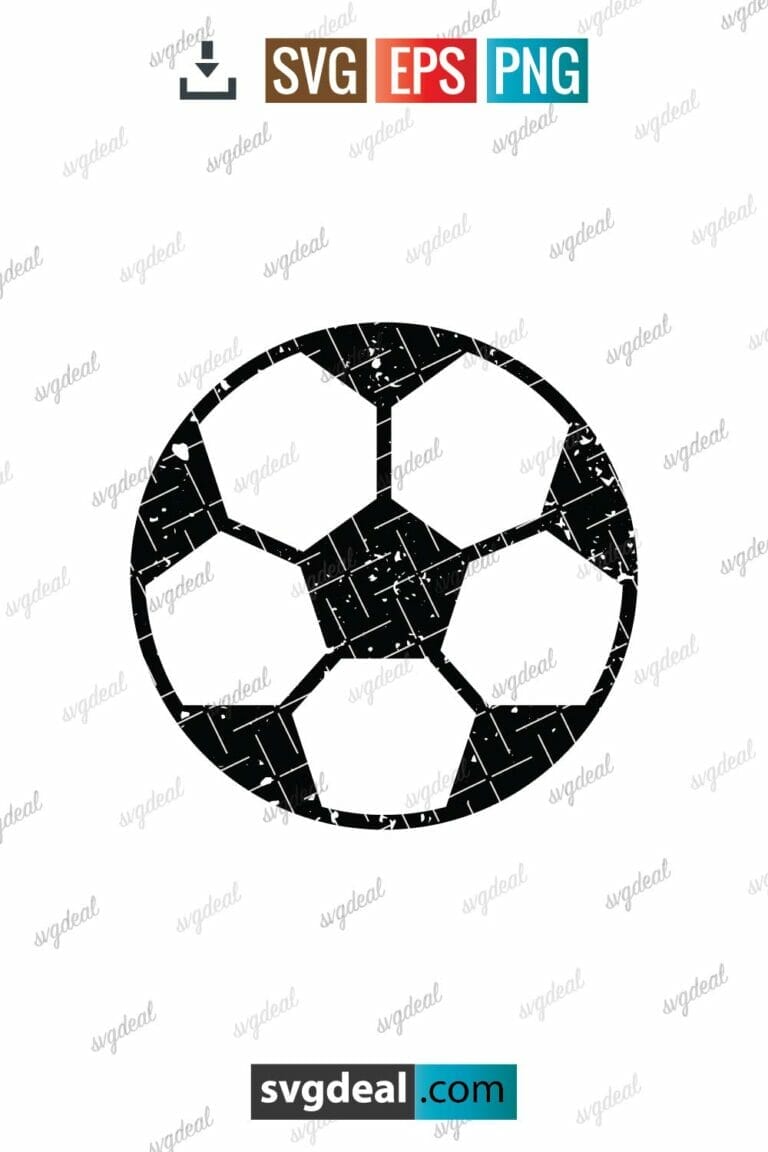 Free Distressed Soccer Ball Svg