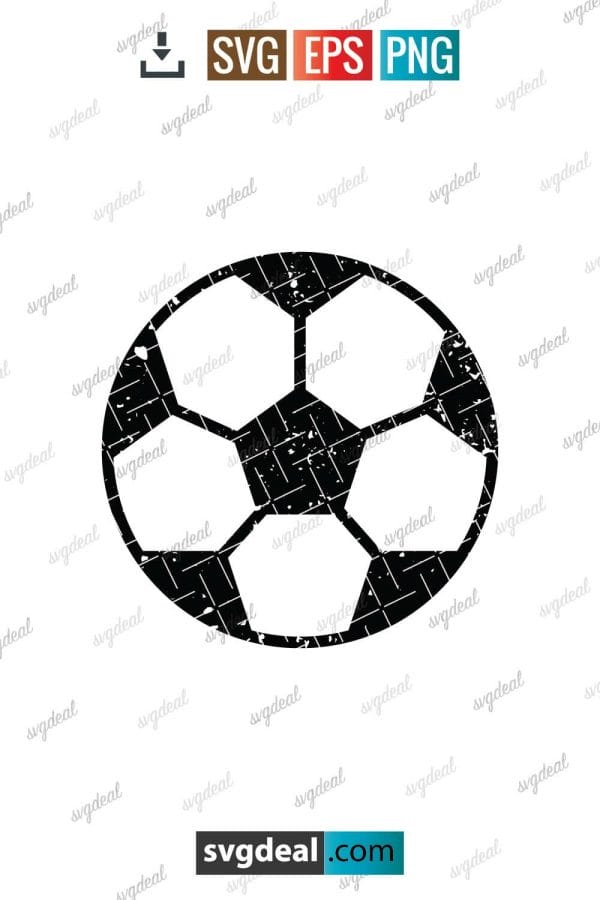 Distressed Soccer Ball Svg
