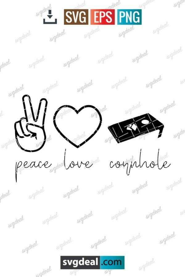 Peace Love Cornhole Svg