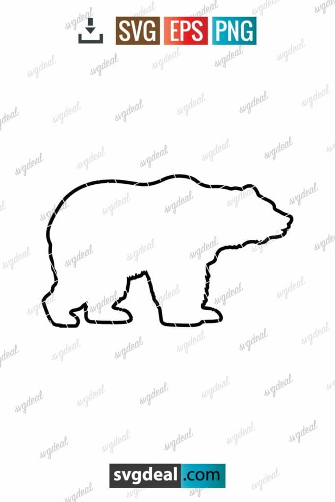 Free Bear Outline Svg - SVGDeal.com