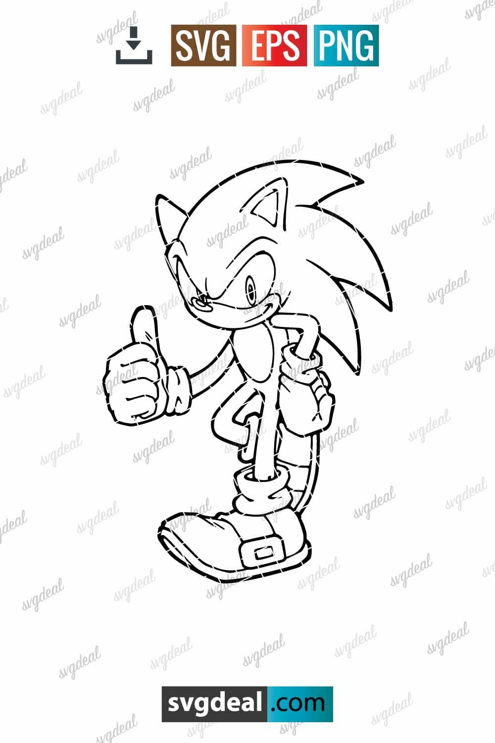 Free Sonic Outline Svg - SVGDeal.com