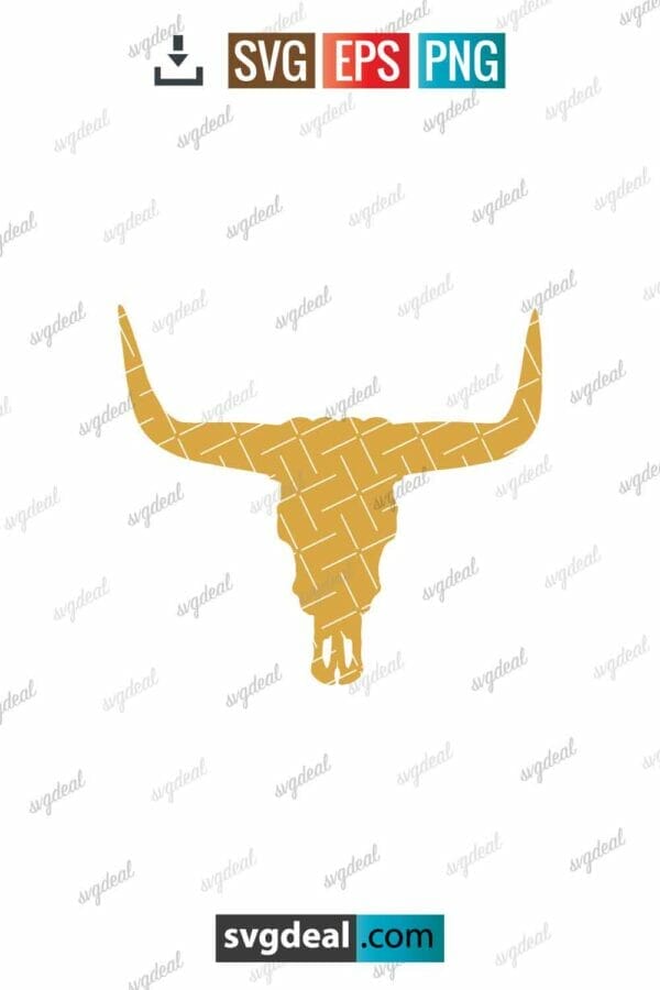 Boho Bull Skull Svg