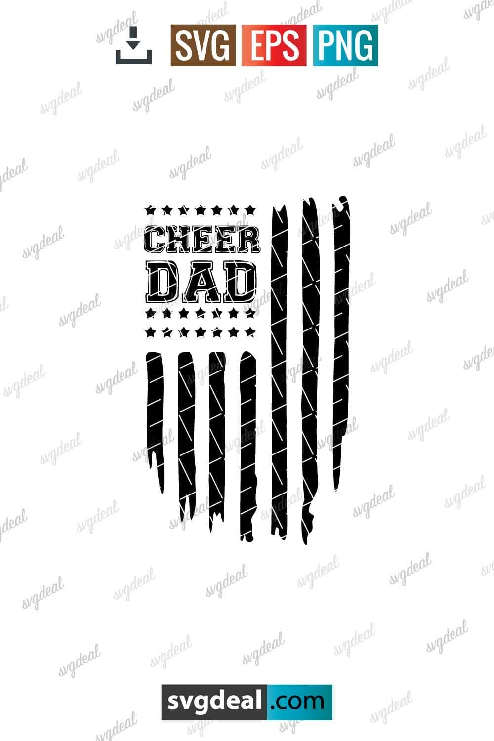 Free Cheer Dad Flag Svg - SVGDeal.com