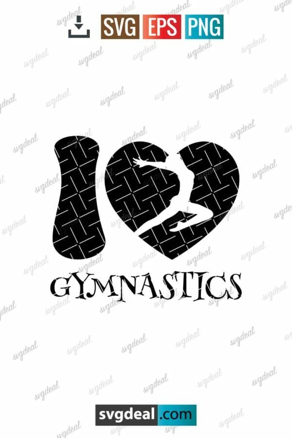 I Love Gymnastics Svg