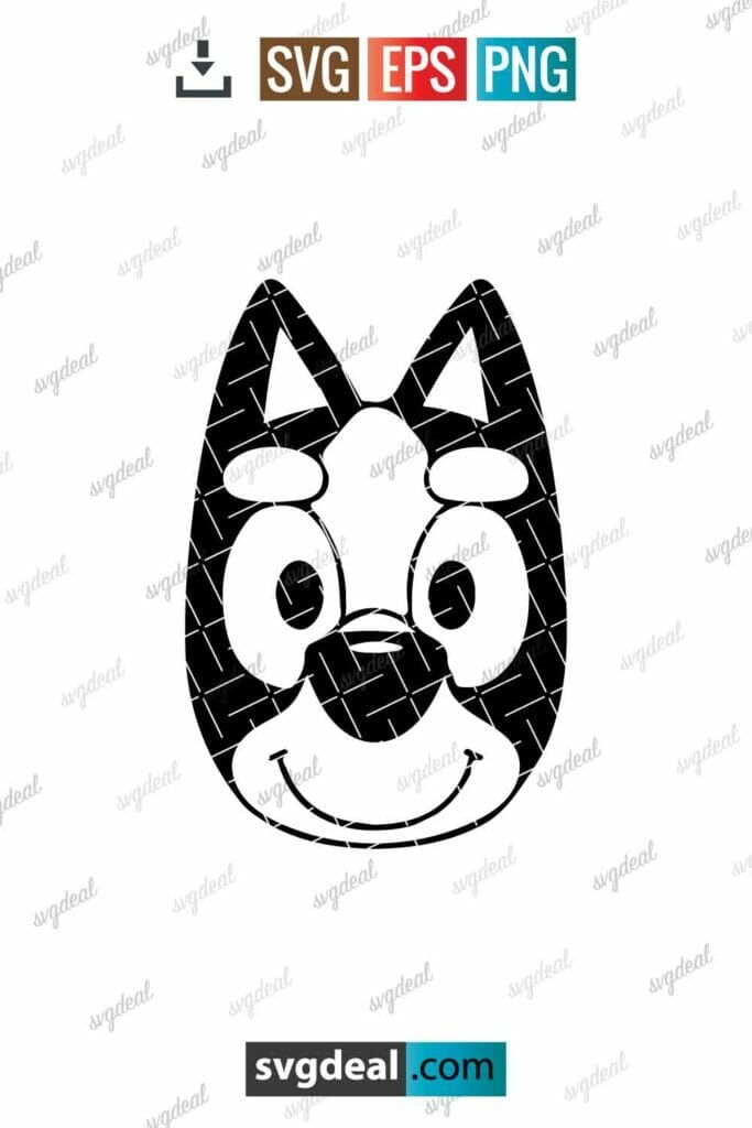 Bluey Face Svg - Free SVG Files