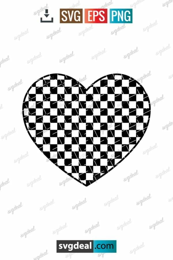 Checkered Heart Svg