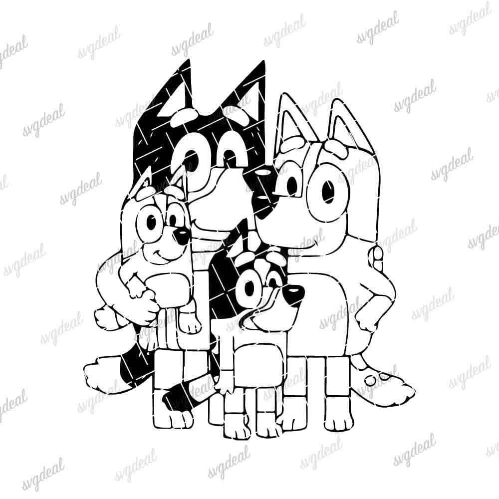 Bluey Family Svg Free