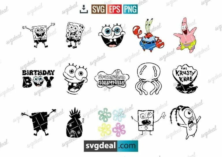 16 FREE Spongebob SVG Files For Your Cutting Machine Free SVG Files