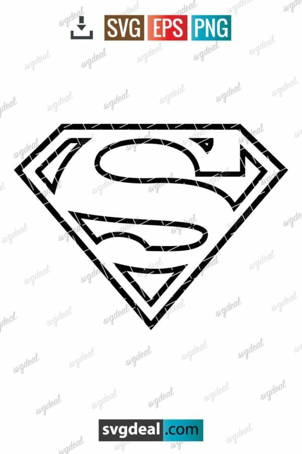 Superman Logo Outline Svg