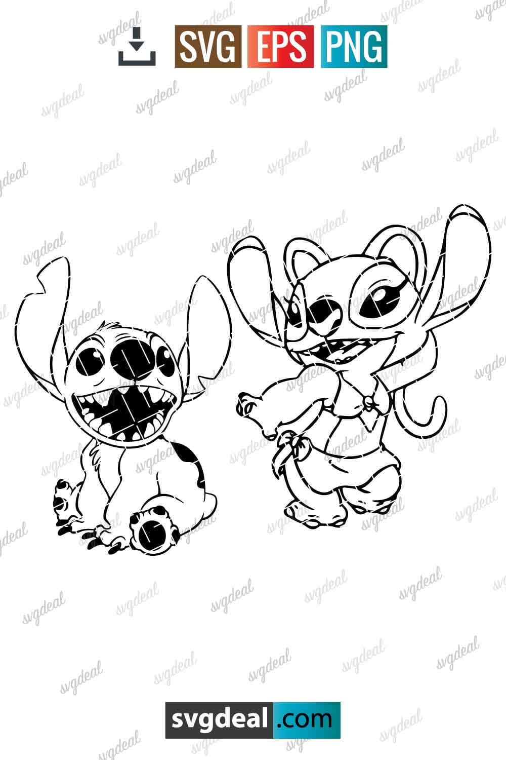 Free Stitch And Angel Svg - SVGDeal.com