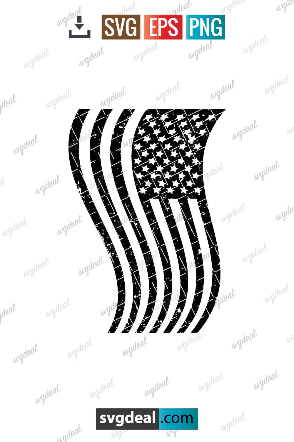 Vertical Distressed Flag Svg