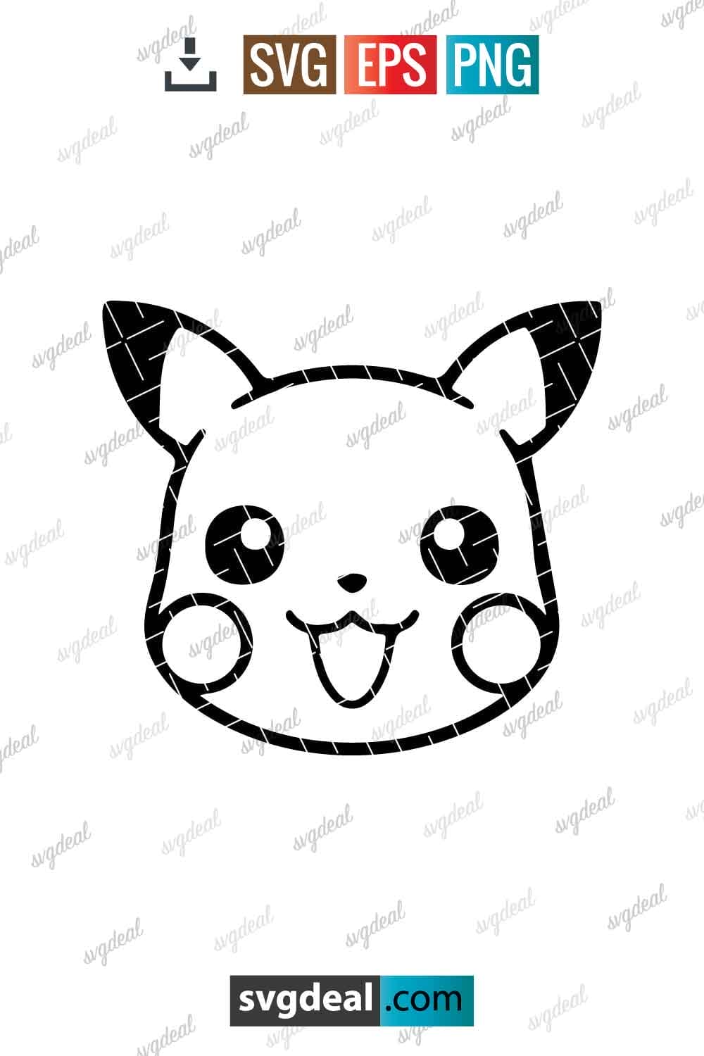 Free Pikachu Face Svg - SVGDeal.com