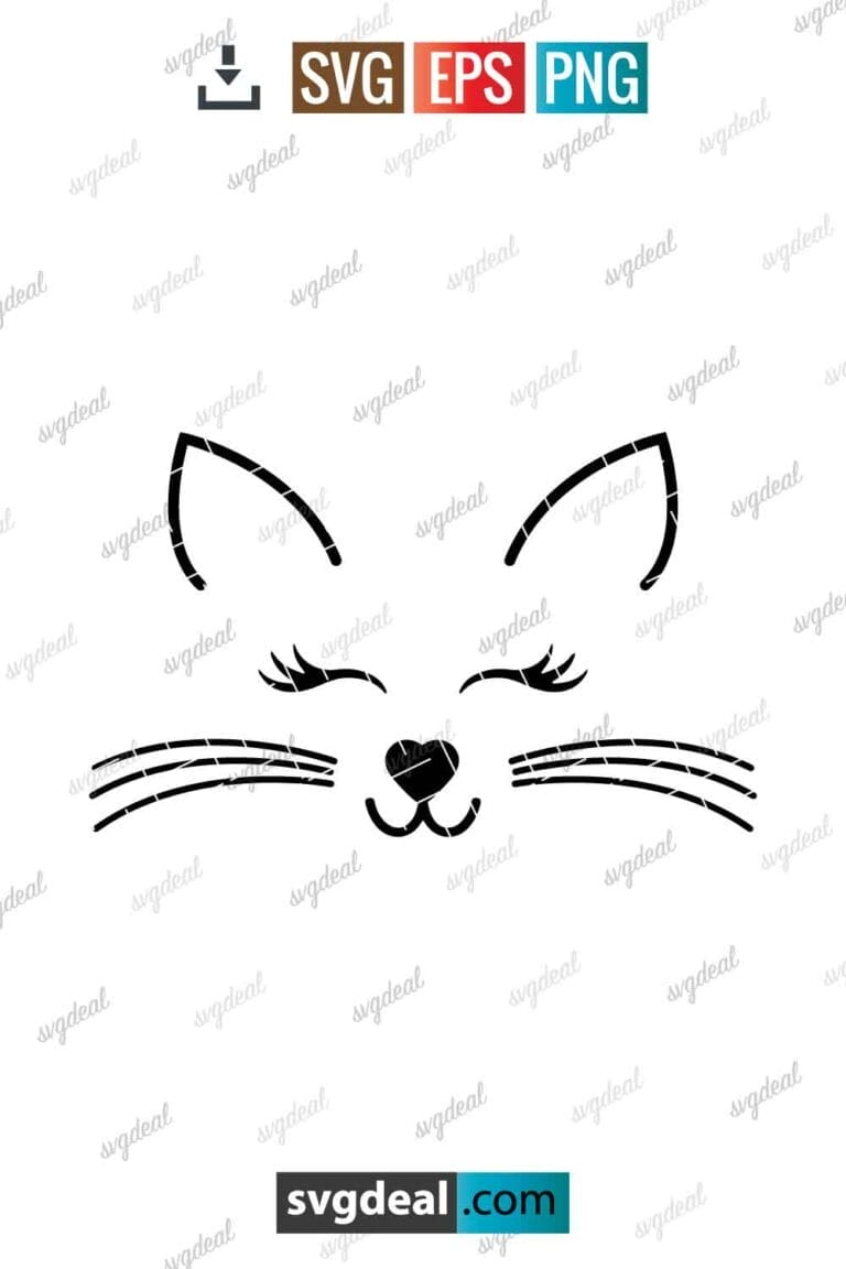 Free Cat Face Svg - SVGDeal.com