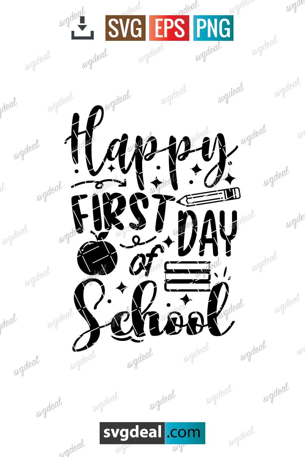 Free Happy 1st Day Of School Svg - SVGDeal.com