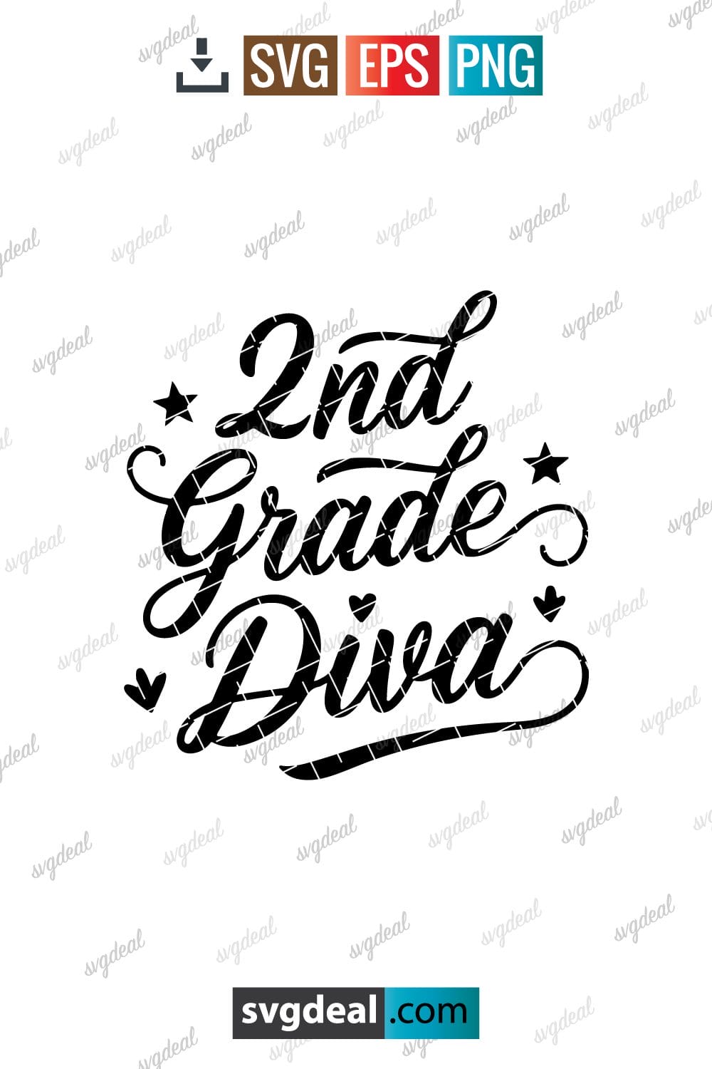 2nd Grade Diva Svg