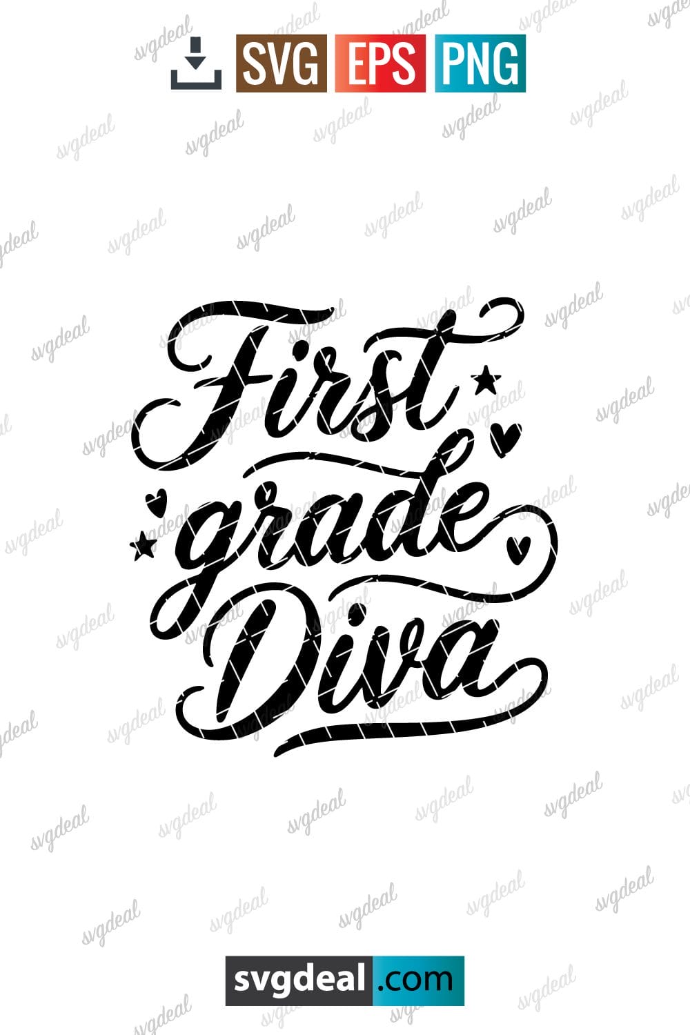 First Grade Diva Svg