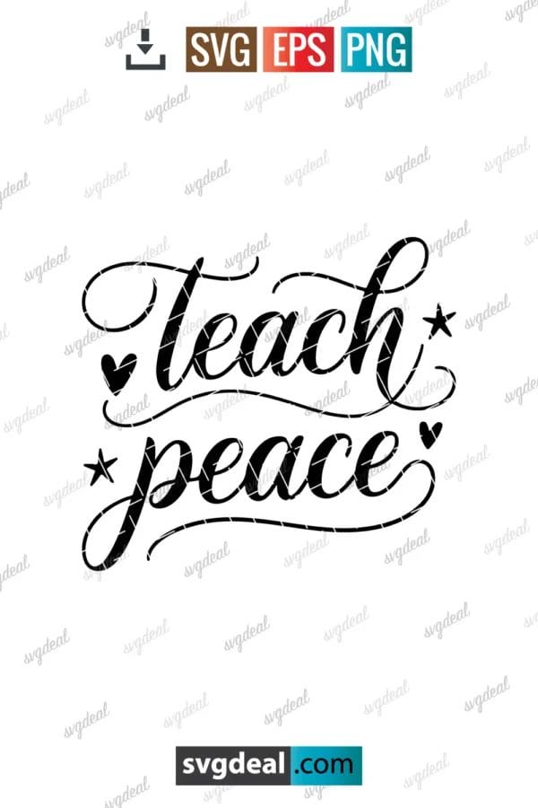 Teach Peace Svg